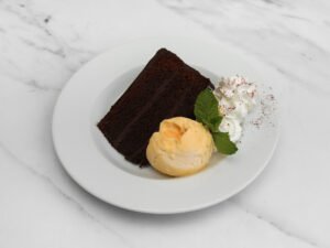 UK110069_italian bistro_Food_fudge_cake_with_ice_cream